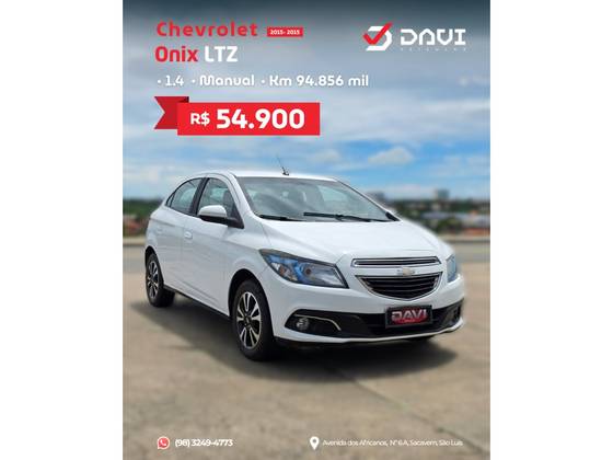 CHEVROLET ONIX 1.4 MPFI LTZ 8V FLEX 4P MANUAL CHEVROLET ONIX 1.4 MPFI LTZ 8V FLEX 4P MANUAL